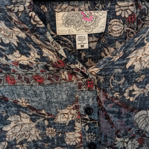 Anthropologie Bohemian Long Sleeve Patterned Shirt - Picture 6 of 6